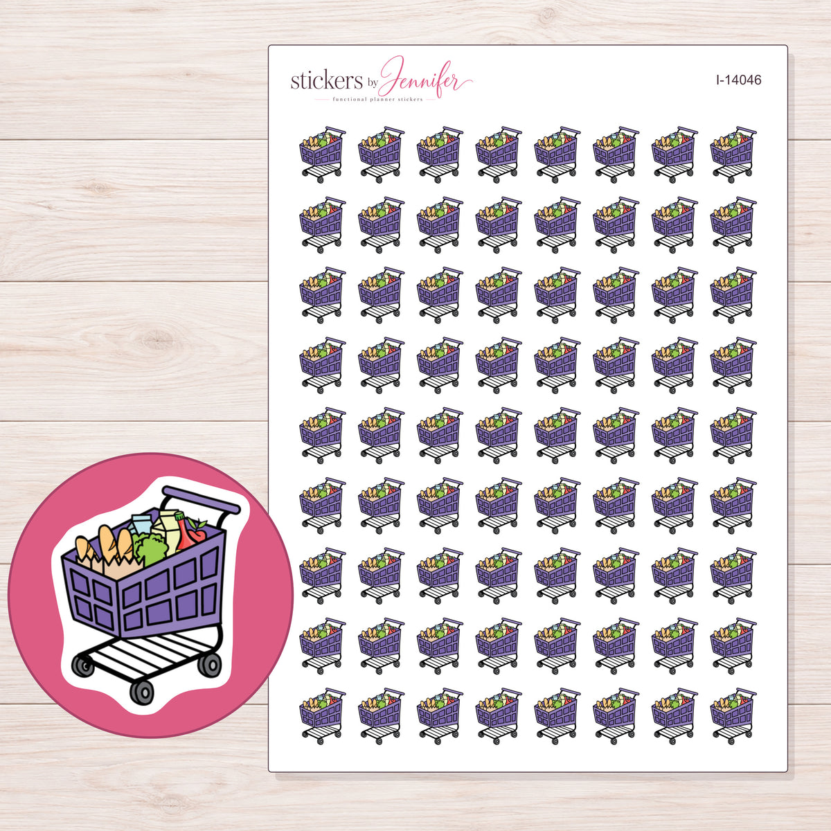 I-14046 planner sticker sheet with enlarged sticker detail