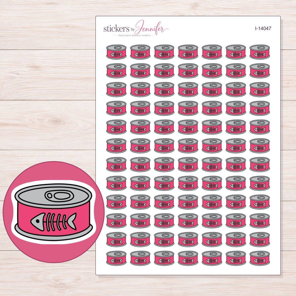 I-14047 planner sticker sheet with enlarged sticker detail