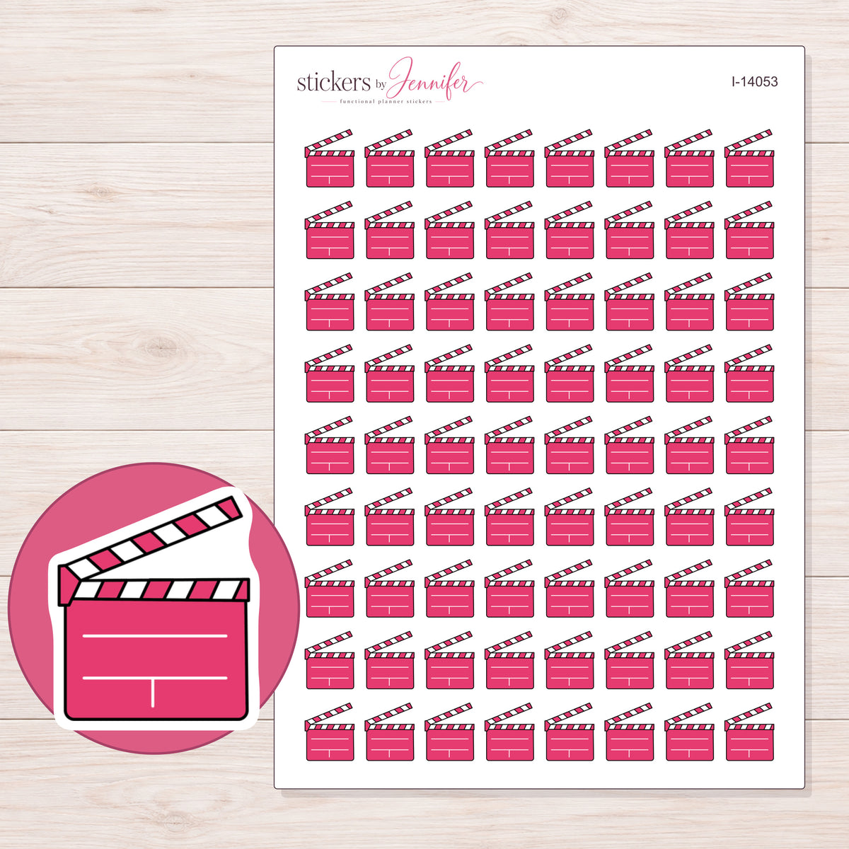 I-14053 planner sticker sheet with enlarged sticker detail