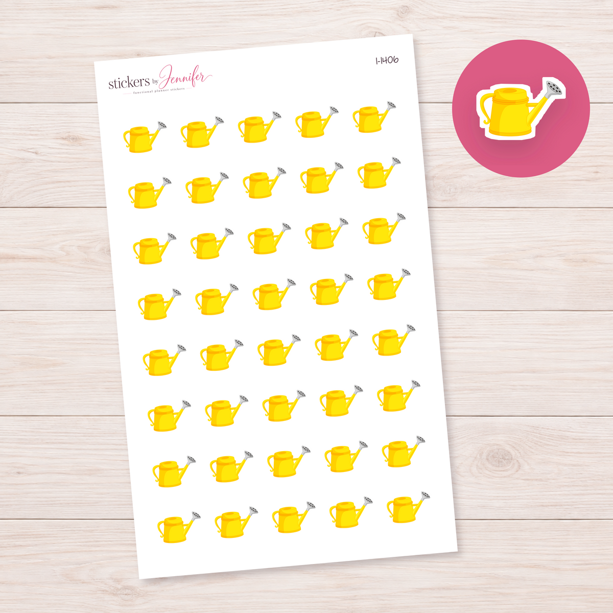 Yellow Watering Can Planner Stickers | I-1406