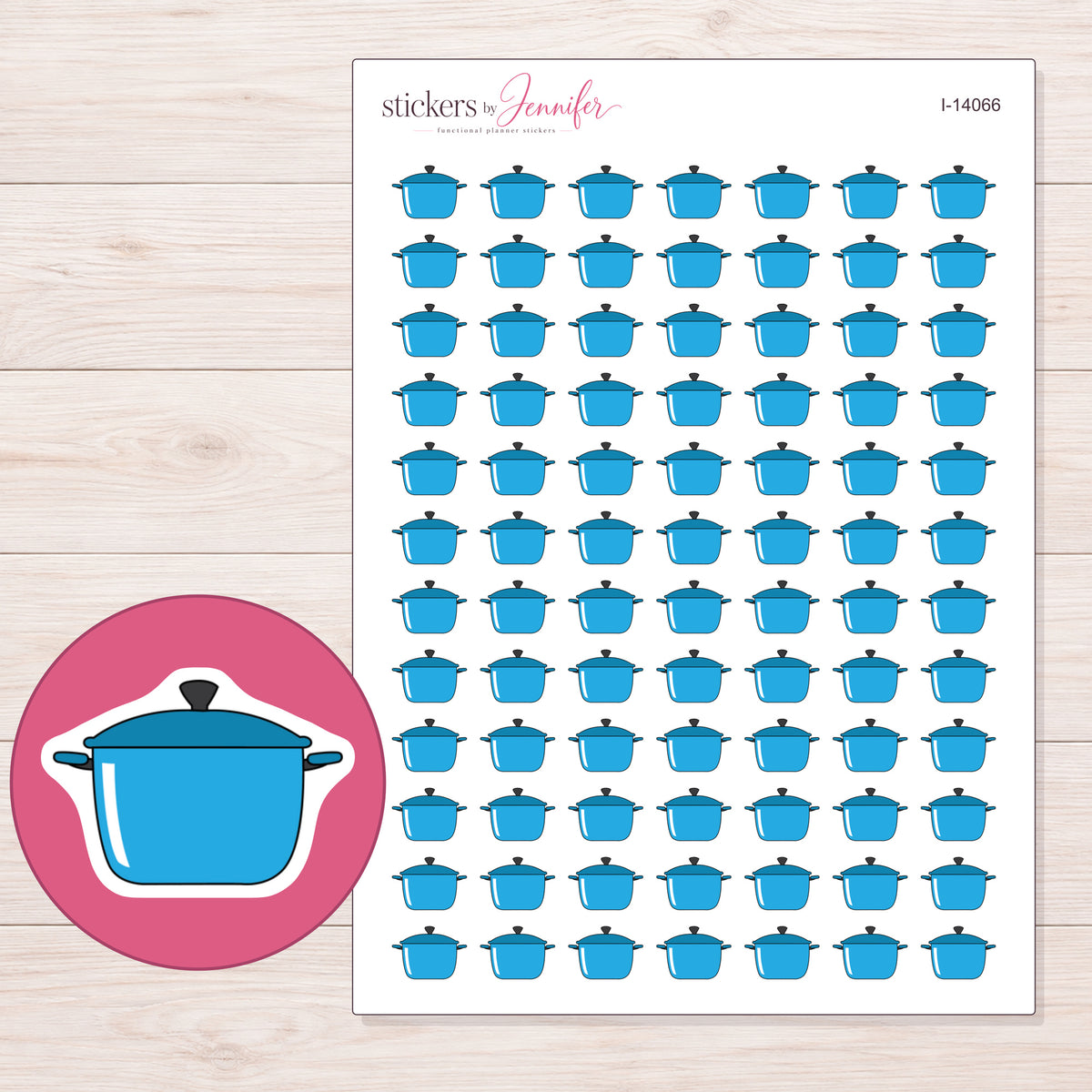 I-14066 planner sticker sheet with enlarged sticker detail