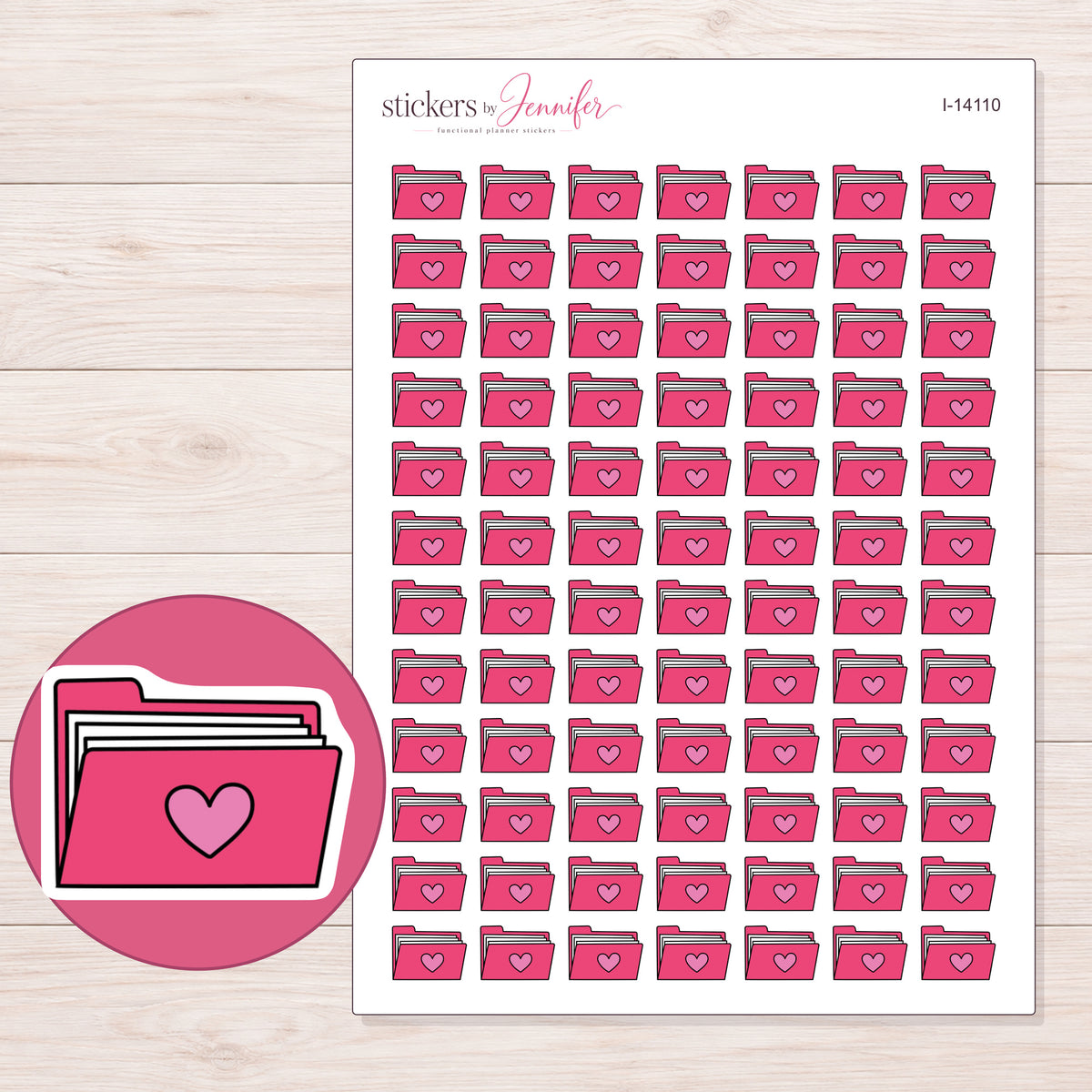 I-14110 planner sticker sheet with enlarged sticker detail