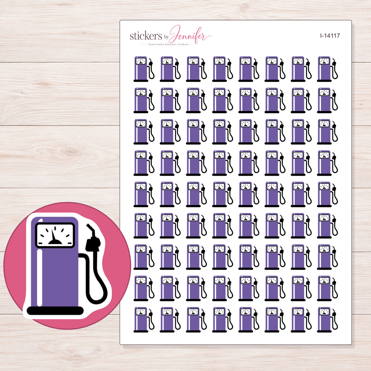 I-14117 planner sticker sheet with enlarged sticker detail