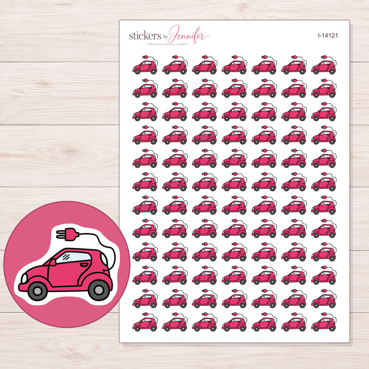 I-14121 planner sticker sheet with enlarged sticker detail