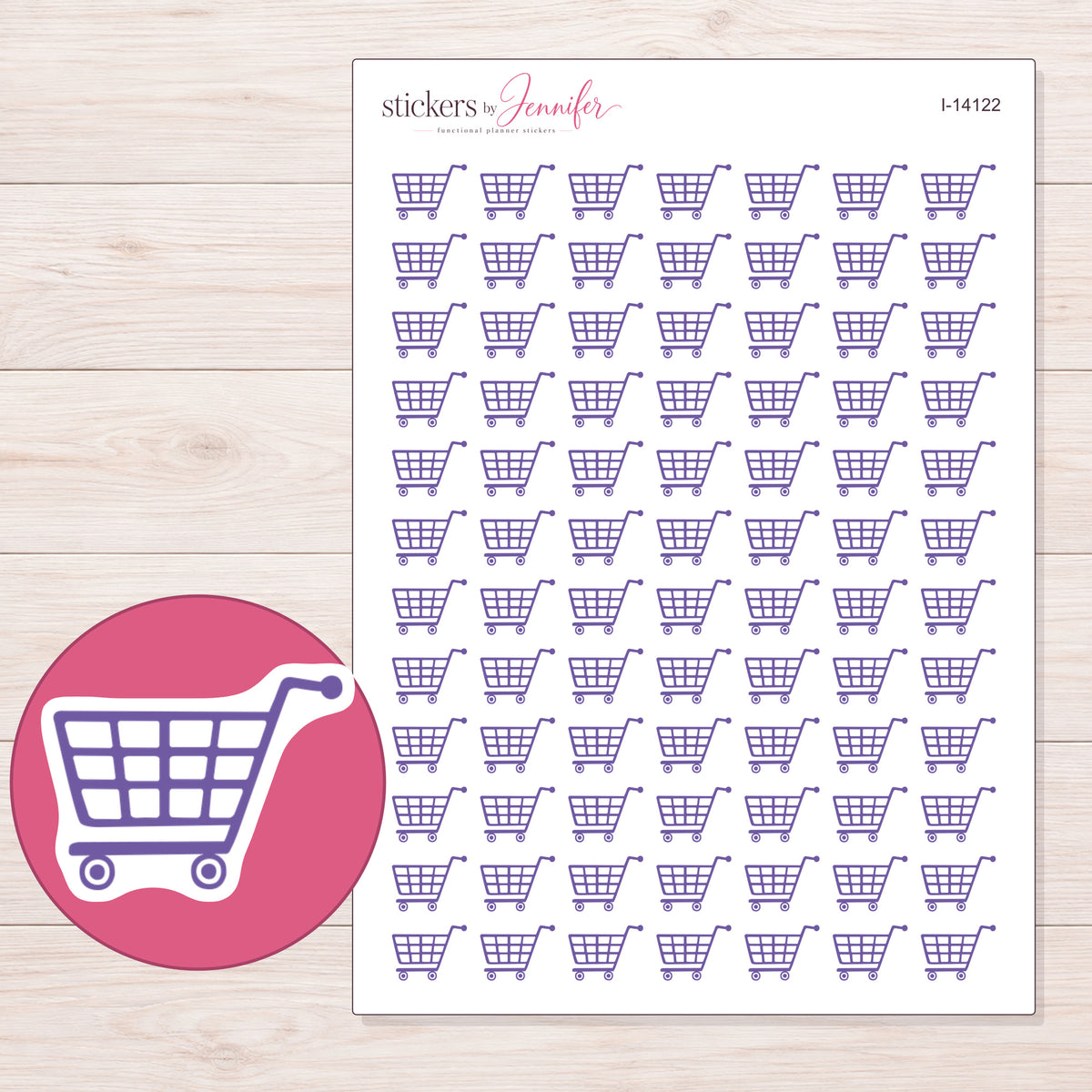 I-14122 planner sticker sheet with enlarged sticker detail