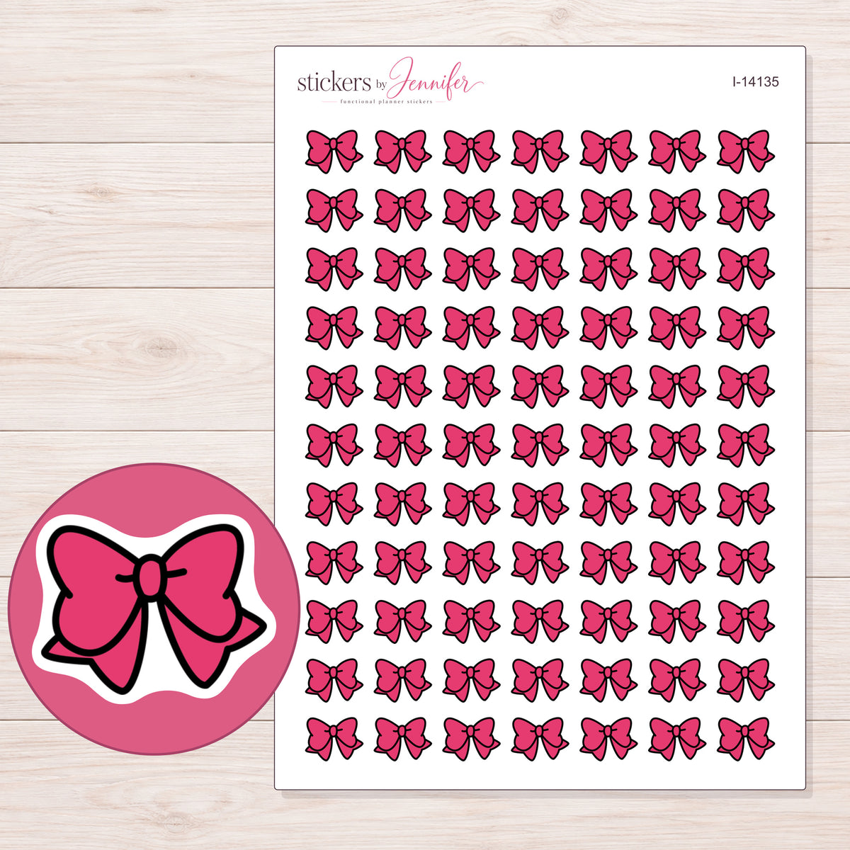 I-14135 planner sticker sheet with enlarged sticker detail