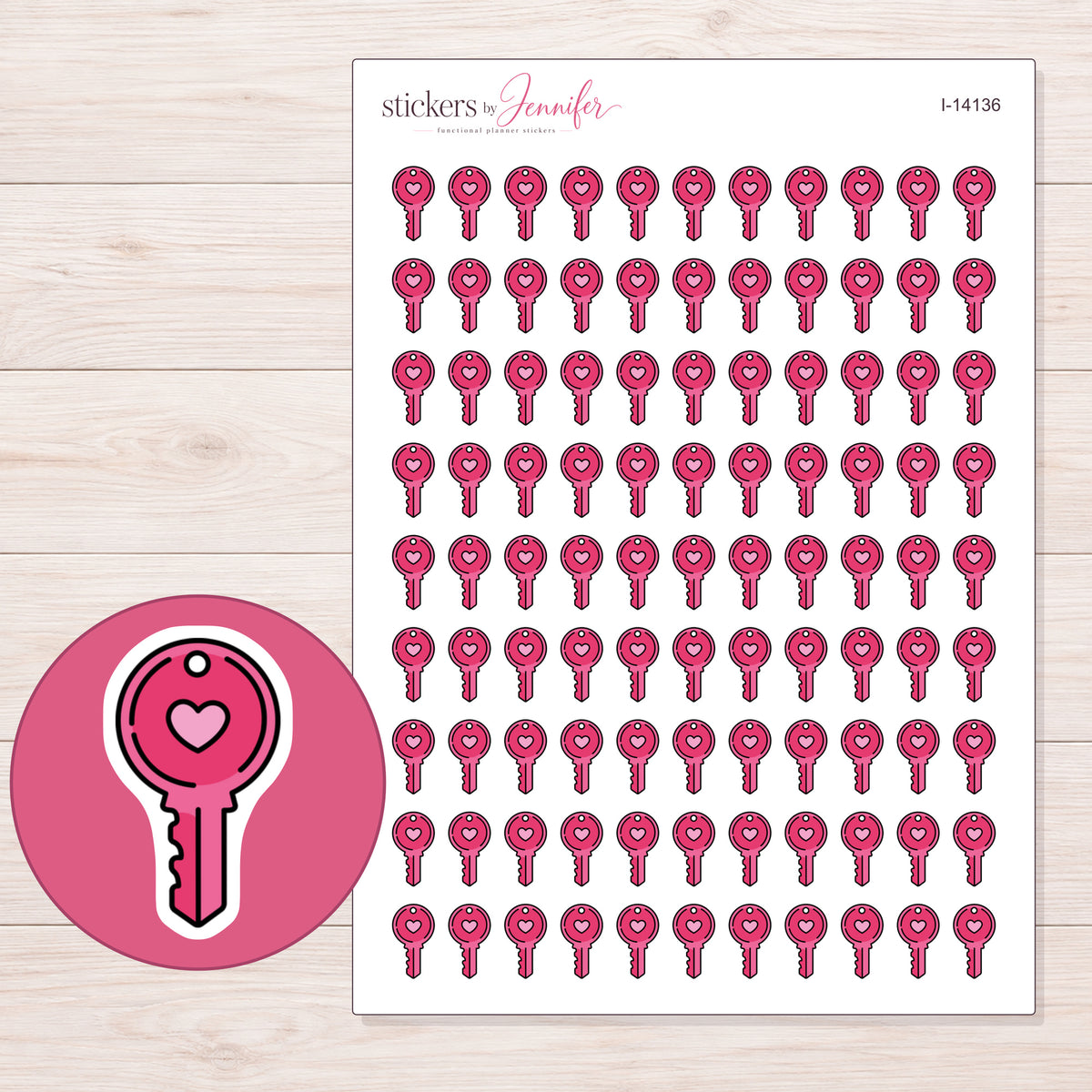 I-14136 planner sticker sheet with enlarged sticker detail