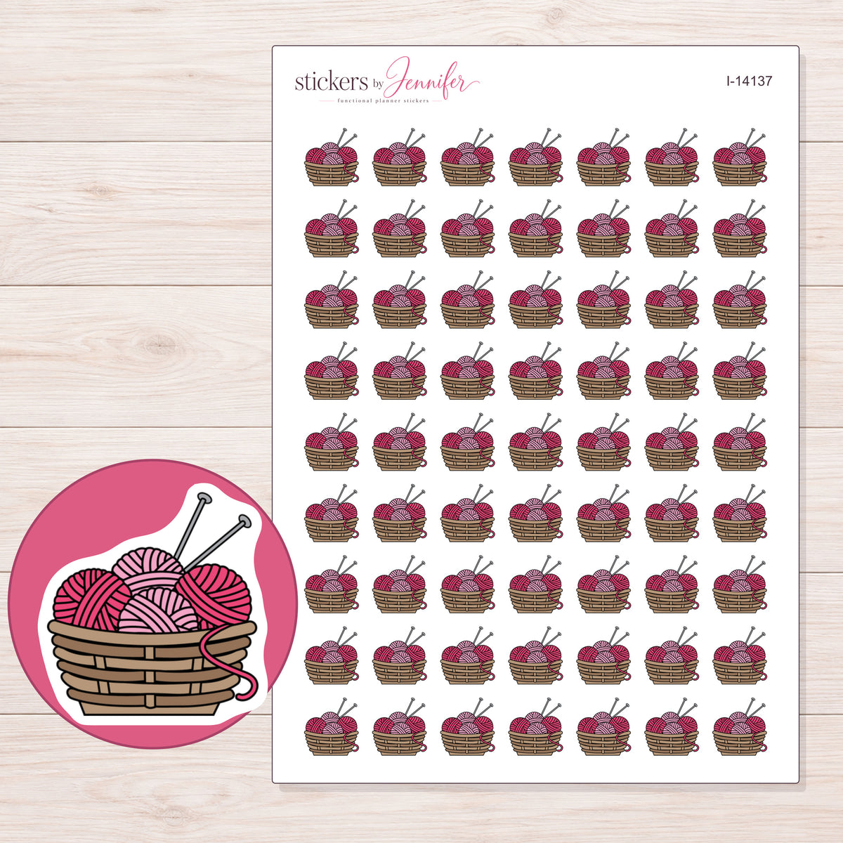I-14137 planner sticker sheet with enlarged sticker detail