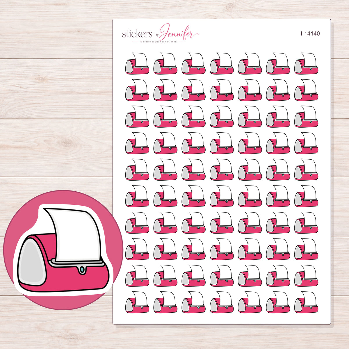 I-14140 planner sticker sheet with enlarged sticker detail