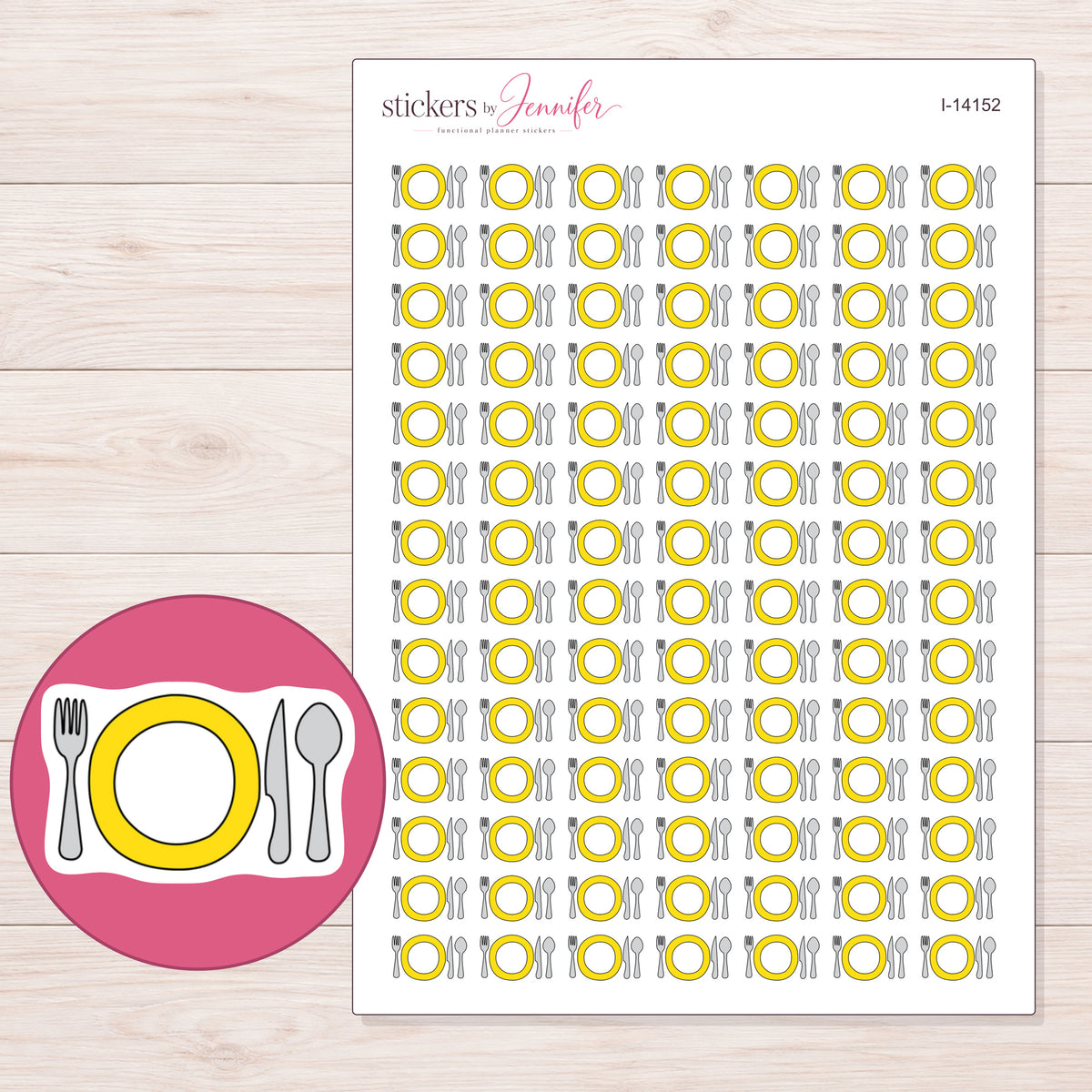 I-14152 planner sticker sheet with enlarged sticker detail