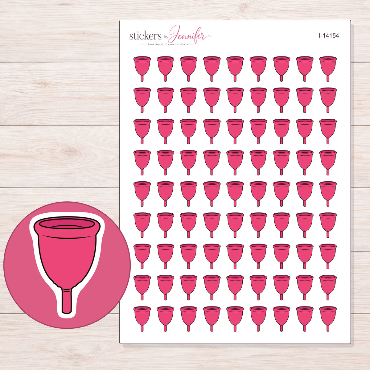 I-14154 planner sticker sheet with enlarged sticker detail