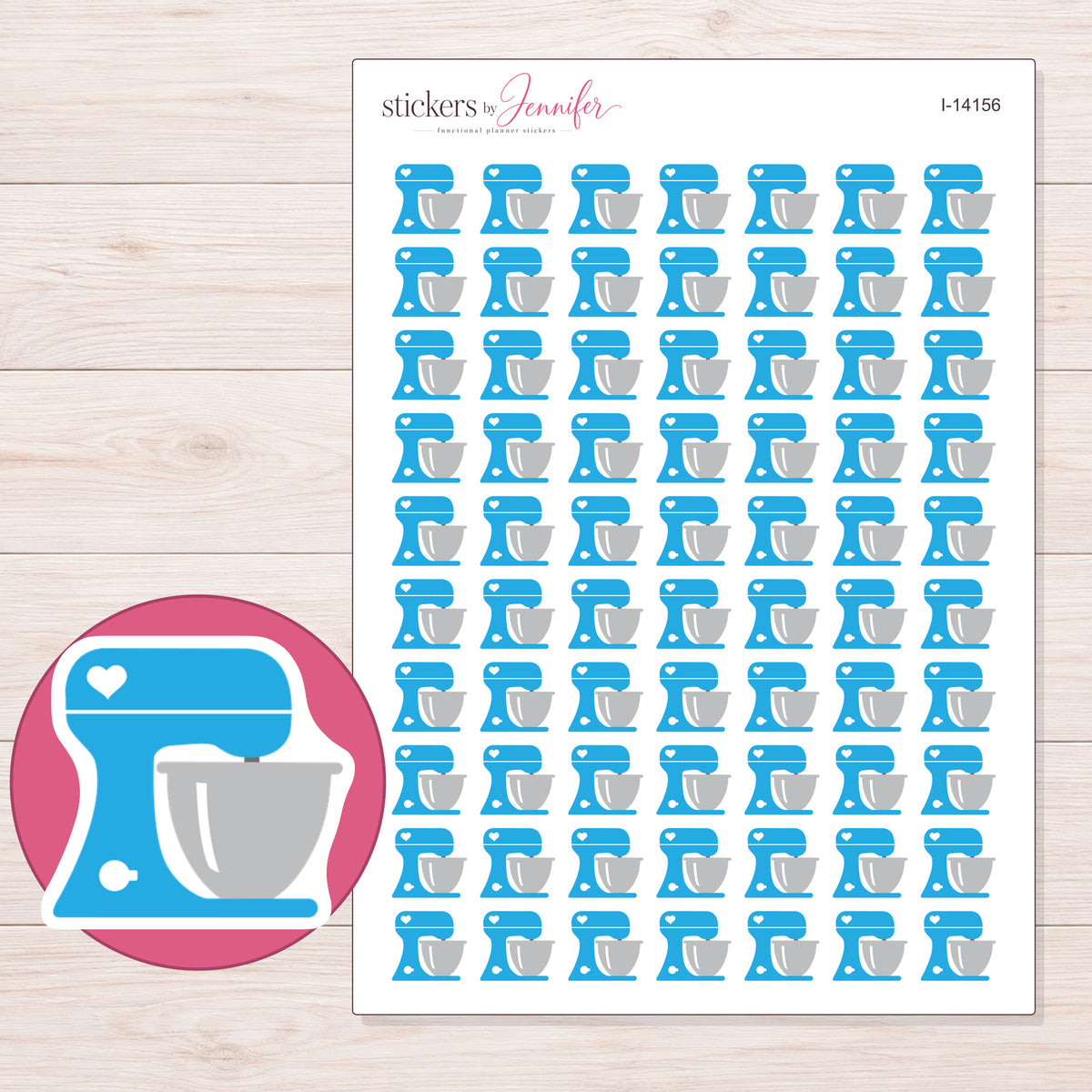 I-14156 planner sticker sheet with enlarged sticker detail