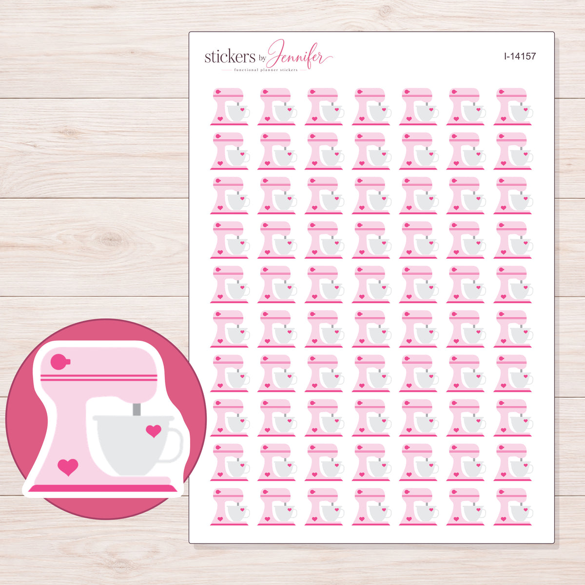 I-14157 planner sticker sheet with enlarged sticker detail