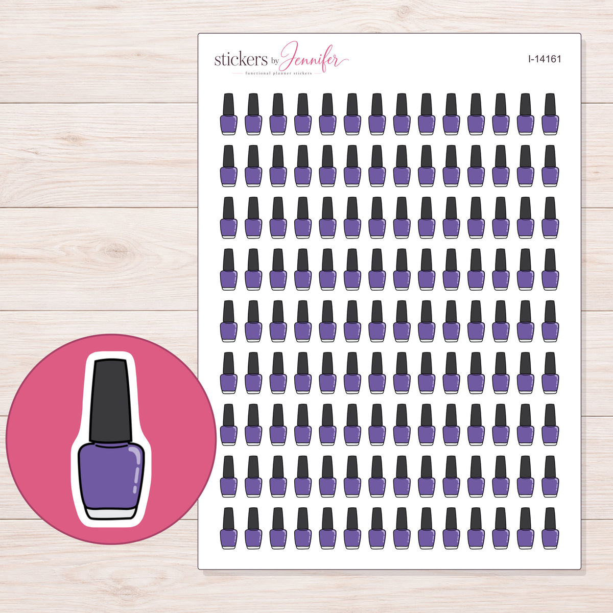 I-14161 planner sticker sheet with enlarged sticker detail
