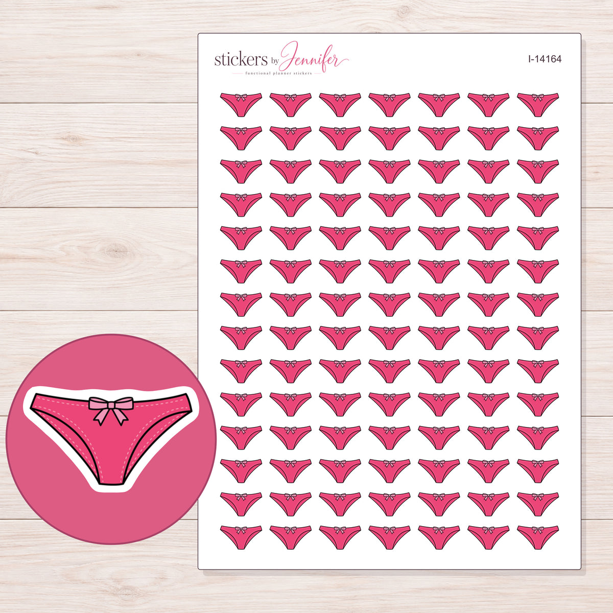 I-14164 planner sticker sheet with enlarged sticker detail