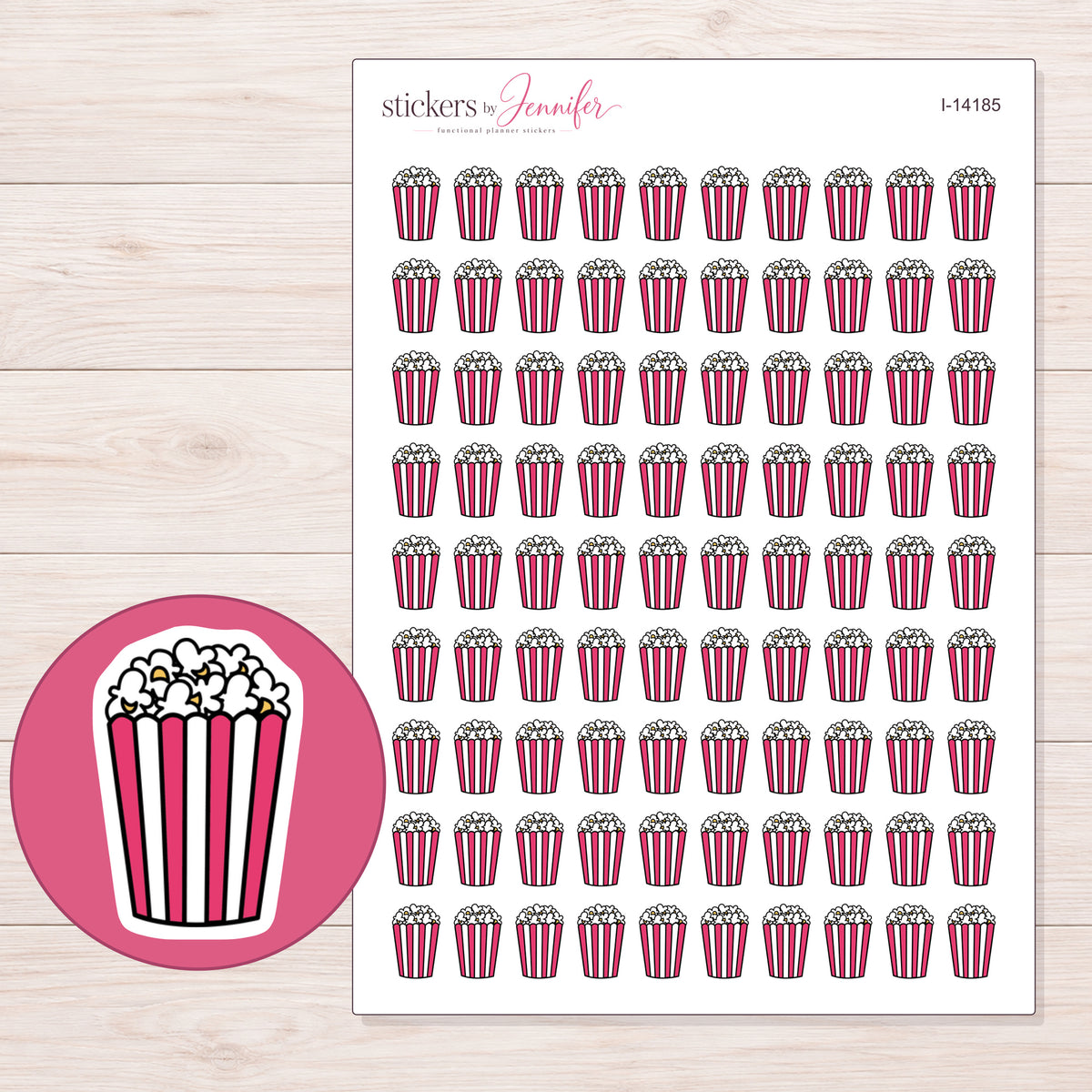 I-14185 planner sticker sheet with enlarged sticker detail