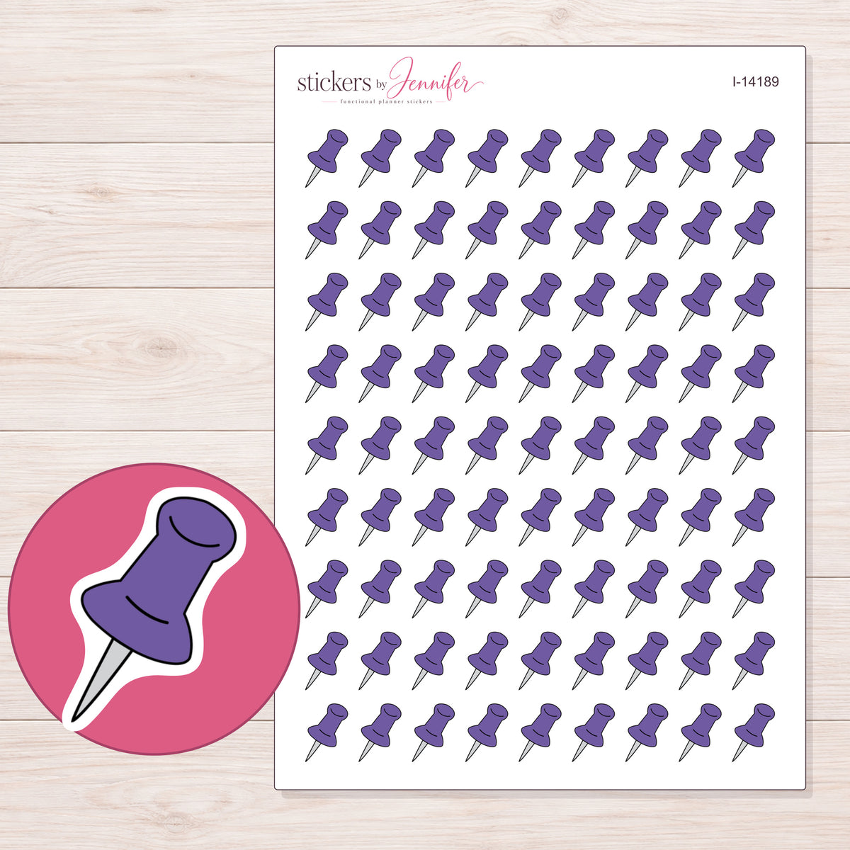 I-14189 planner sticker sheet with enlarged sticker detail