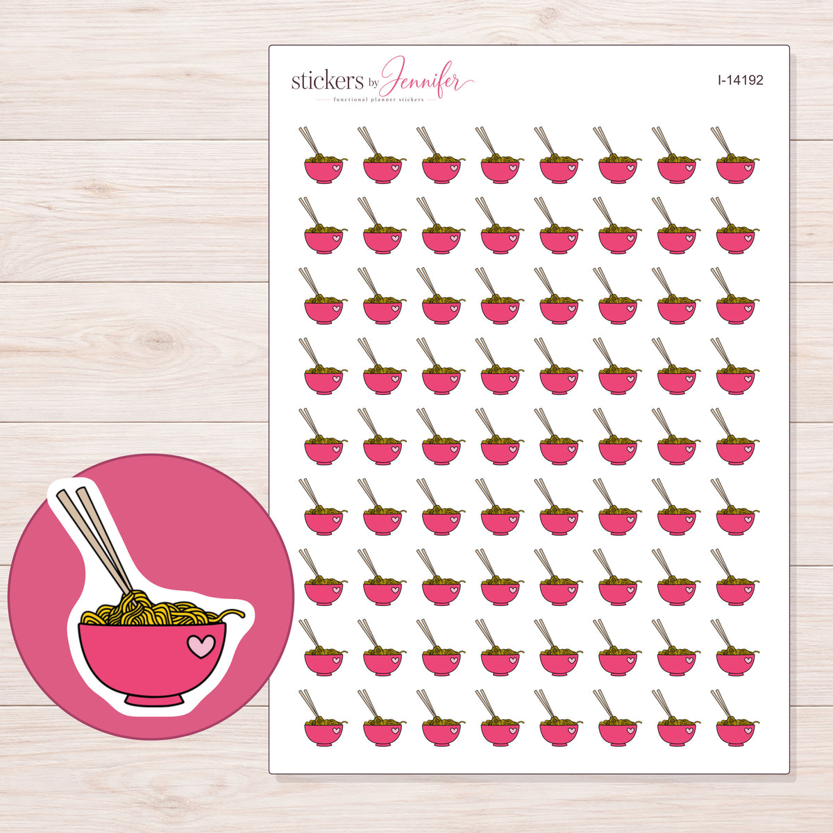 I-14192 planner sticker sheet with enlarged sticker detail