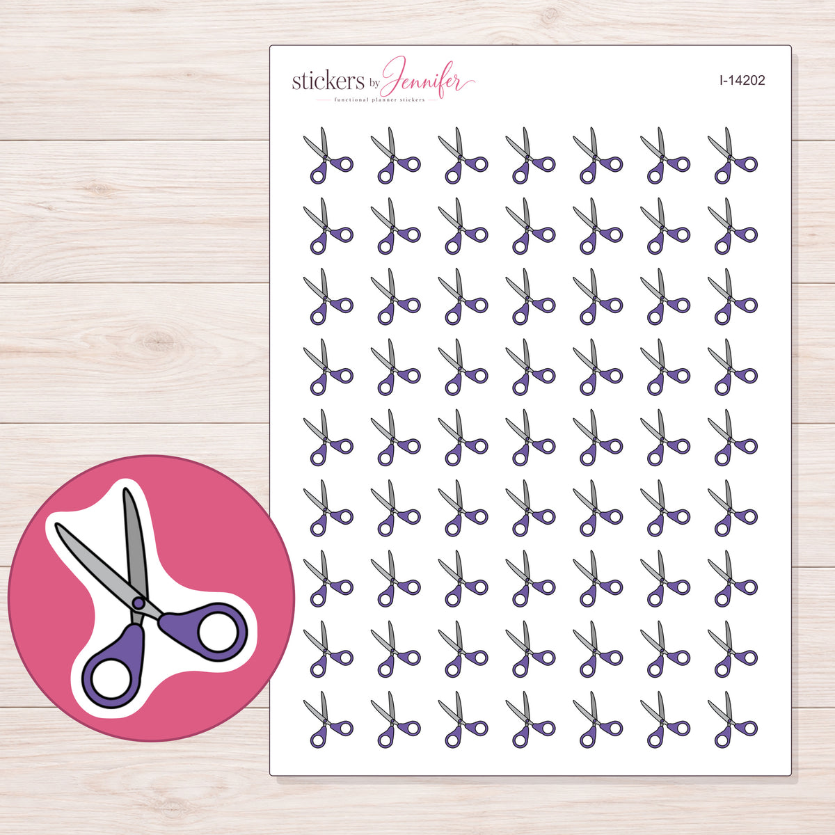 I-14202 planner sticker sheet with enlarged sticker detail