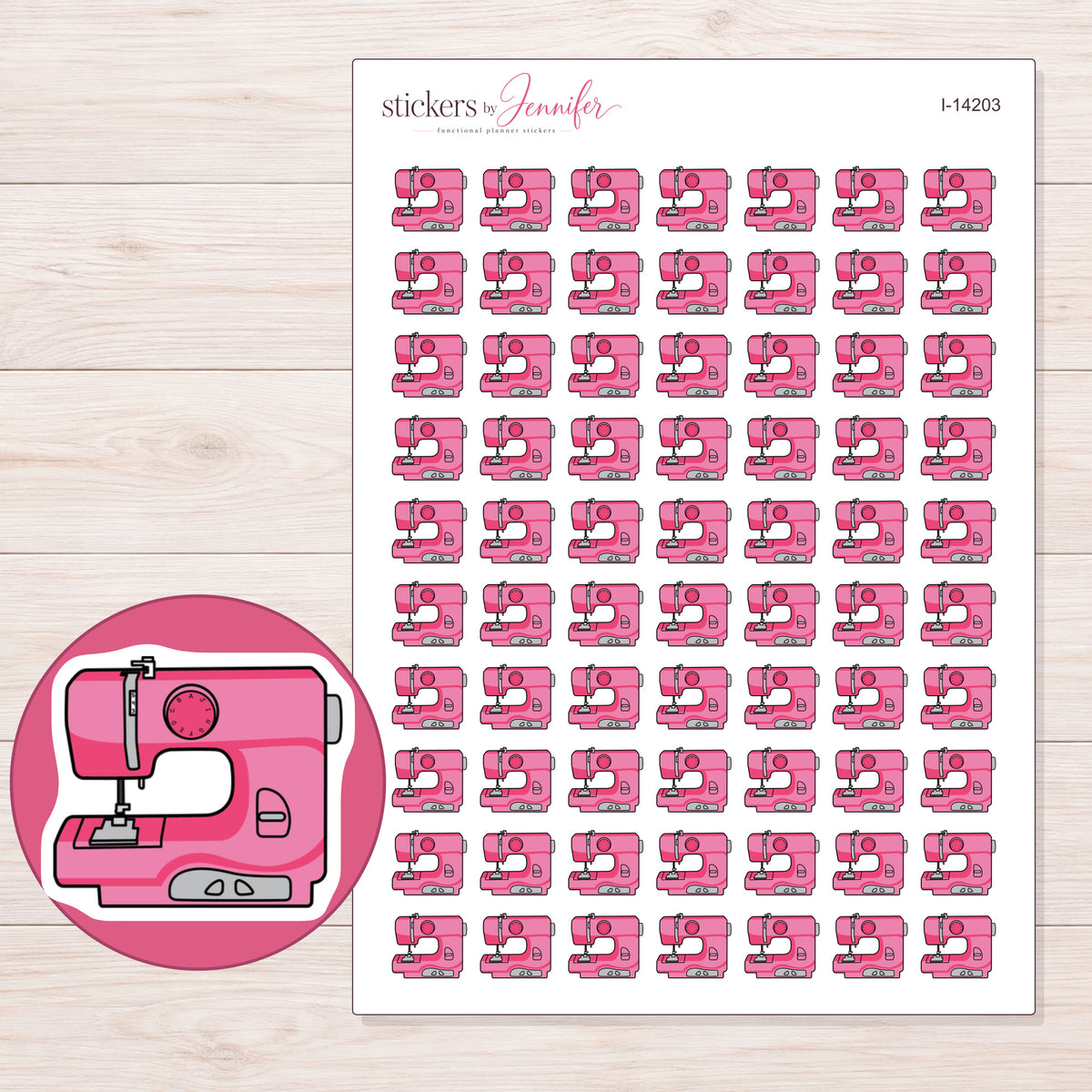 I-14203 planner sticker sheet with enlarged sticker detail