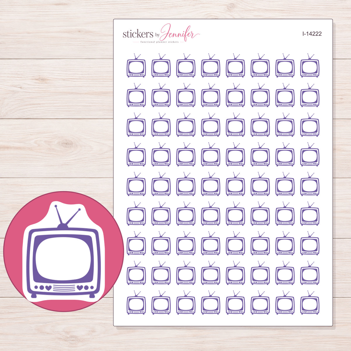 I-14222 planner sticker sheet with enlarged sticker detail