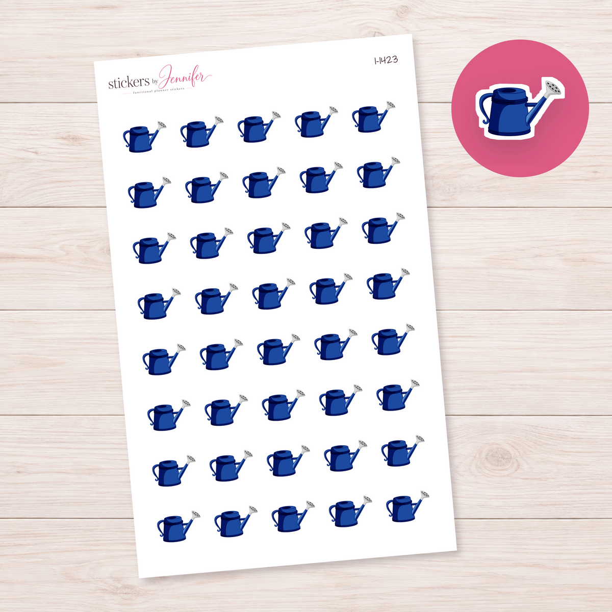 Royal Blue Watering Can Planner Stickers | I-1423