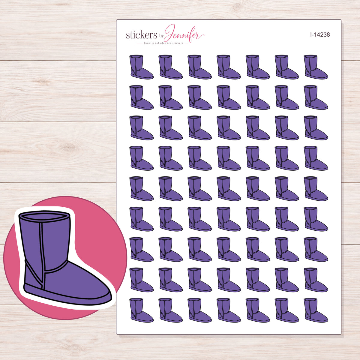 I-14238 planner sticker sheet with enlarged sticker detail