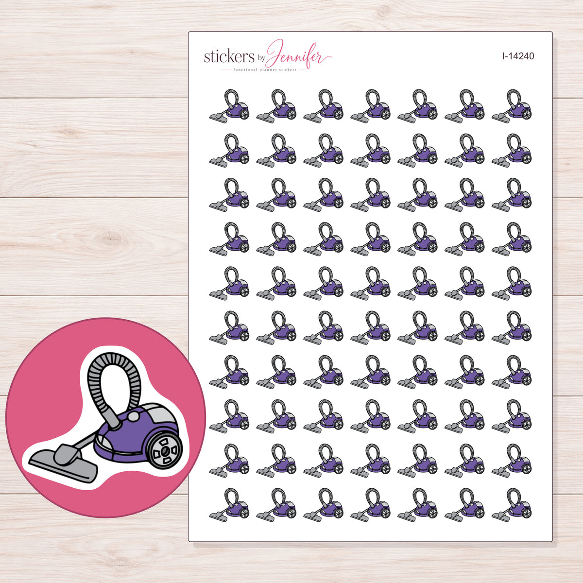 I-14240 planner sticker sheet with enlarged sticker detail