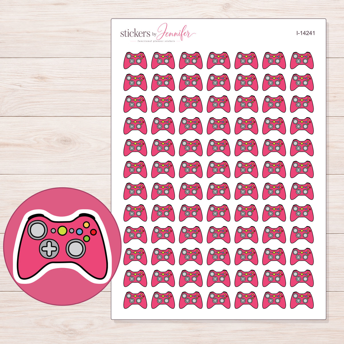 I-14241 planner sticker sheet with enlarged sticker detail