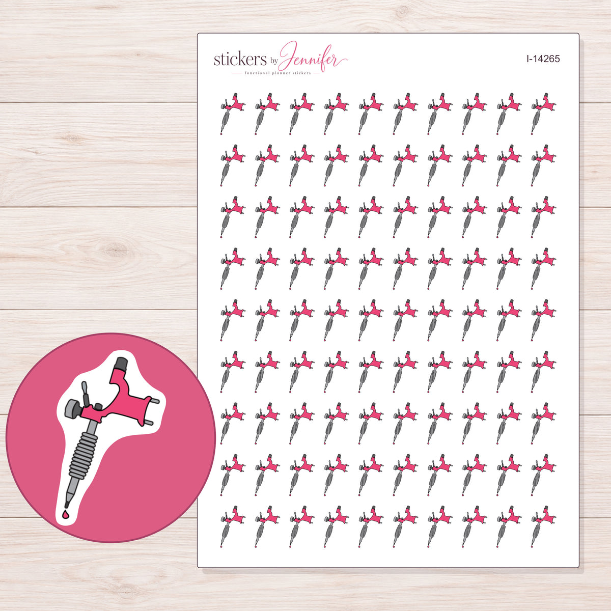 I-14265 planner sticker sheet with enlarged sticker detail