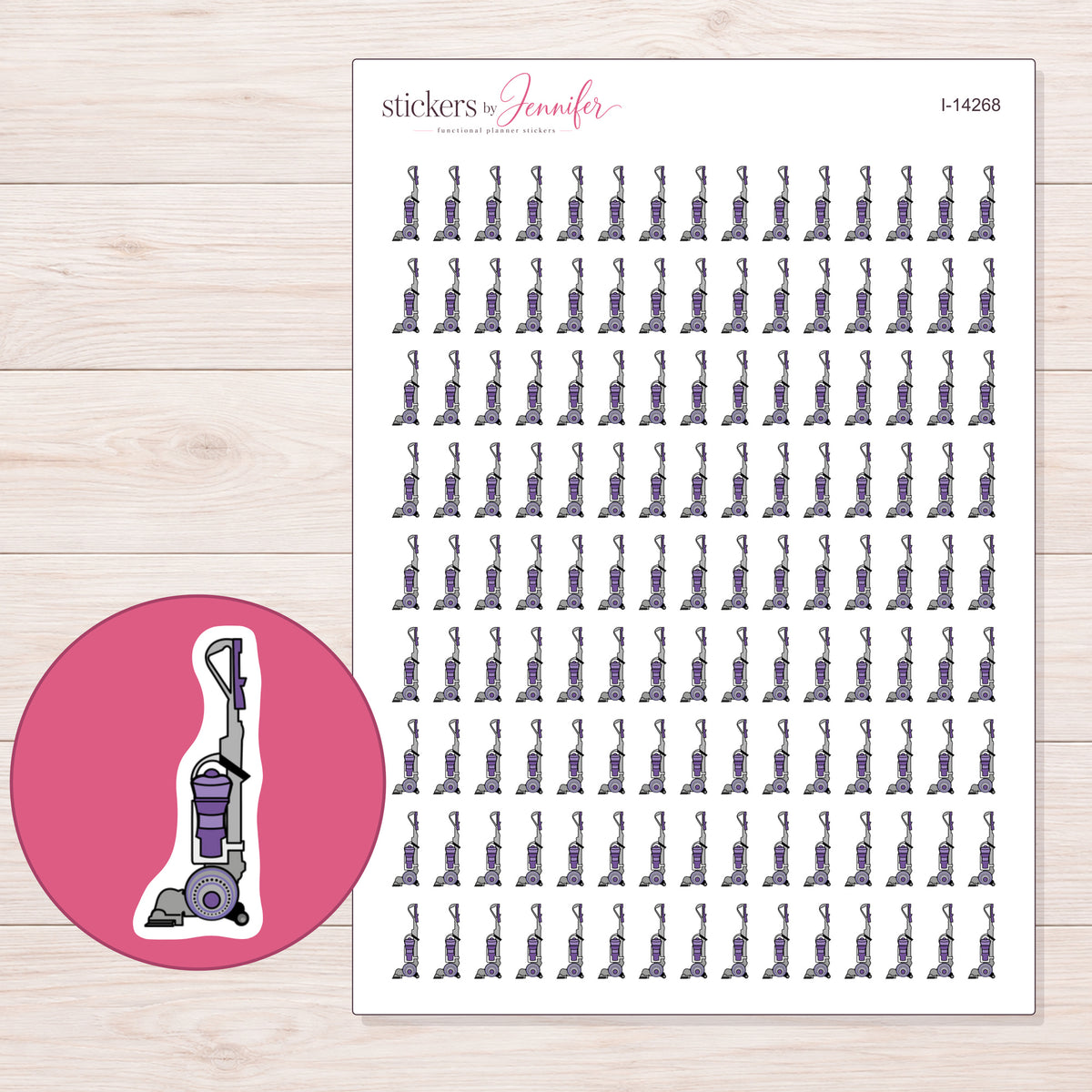 I-14268 planner sticker sheet with enlarged sticker detail