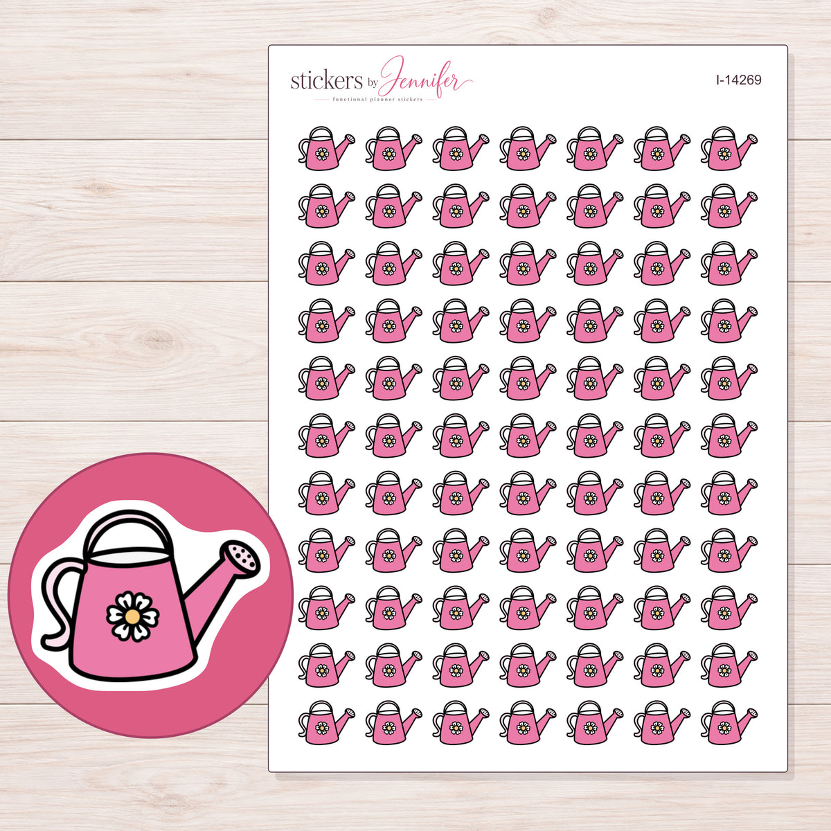 I-14269 planner sticker sheet with enlarged sticker detail