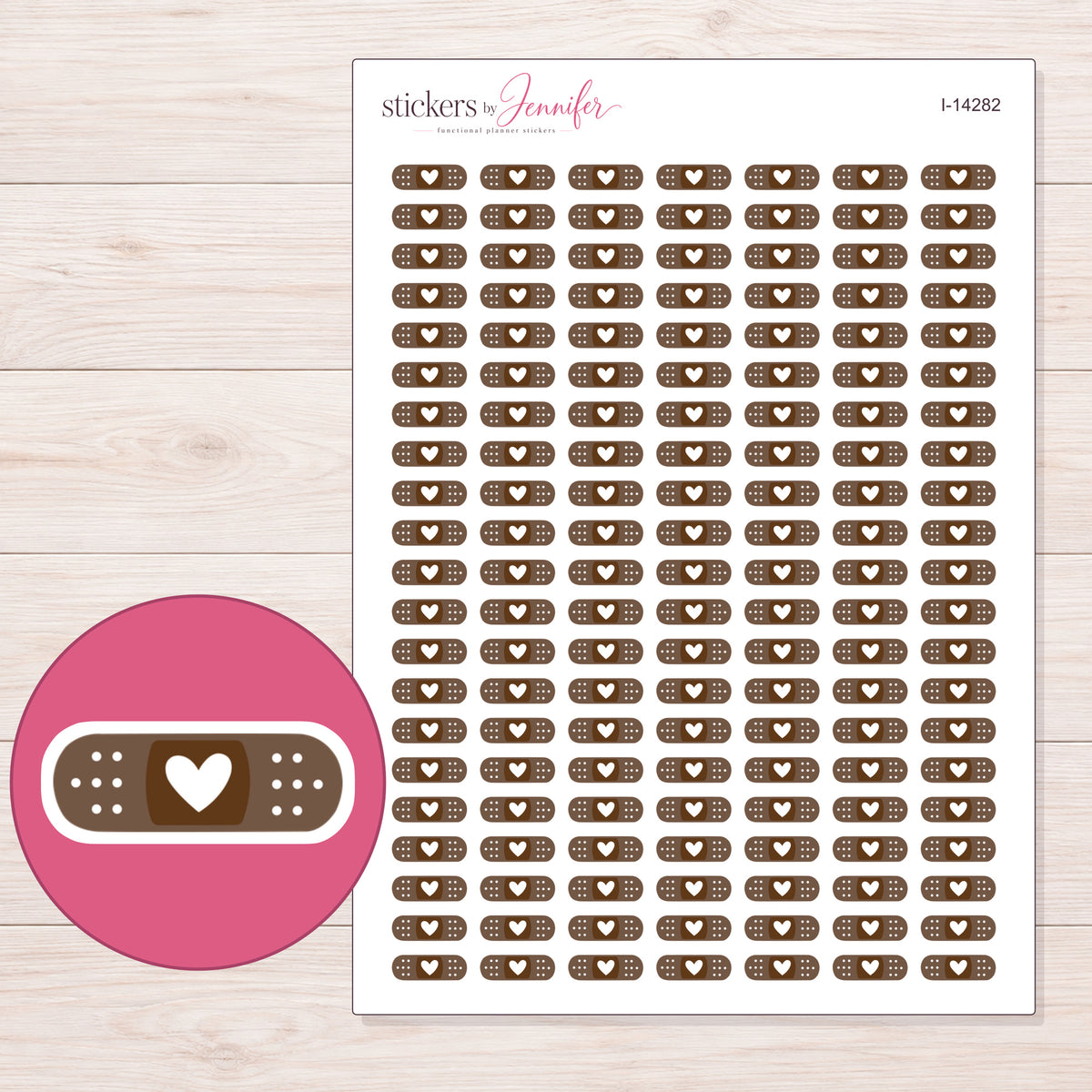 I-14282 planner sticker sheet with enlarged sticker detail
