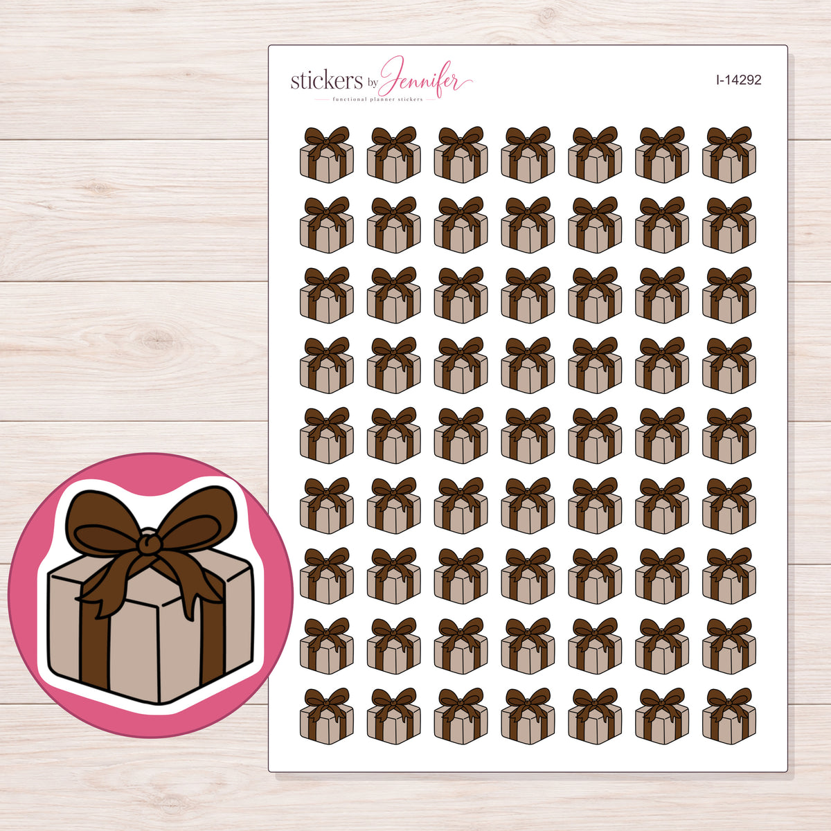 I-14292 planner sticker sheet with enlarged sticker detail