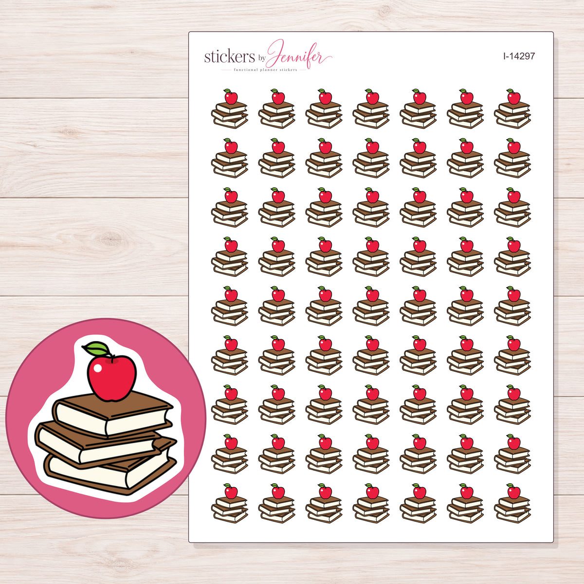 I-14297 planner sticker sheet with enlarged sticker detail