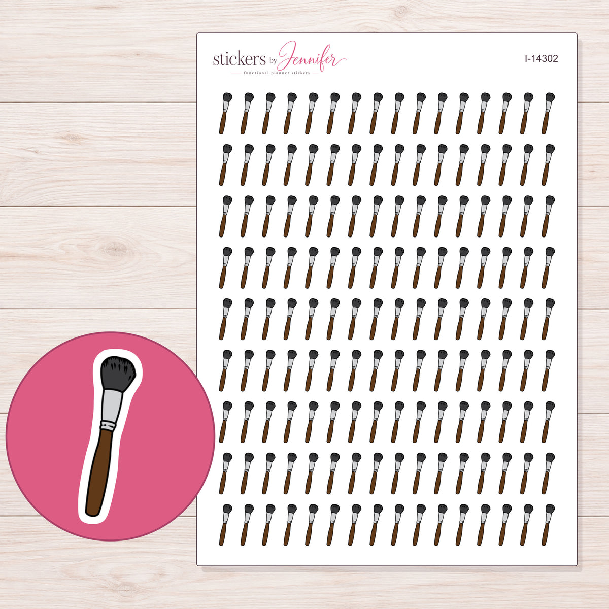 I-14302 planner sticker sheet with enlarged sticker detail