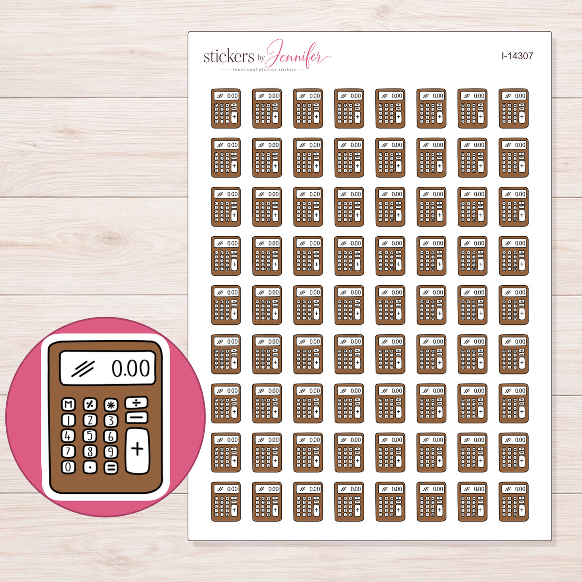 I-14307 planner sticker sheet with enlarged sticker detail