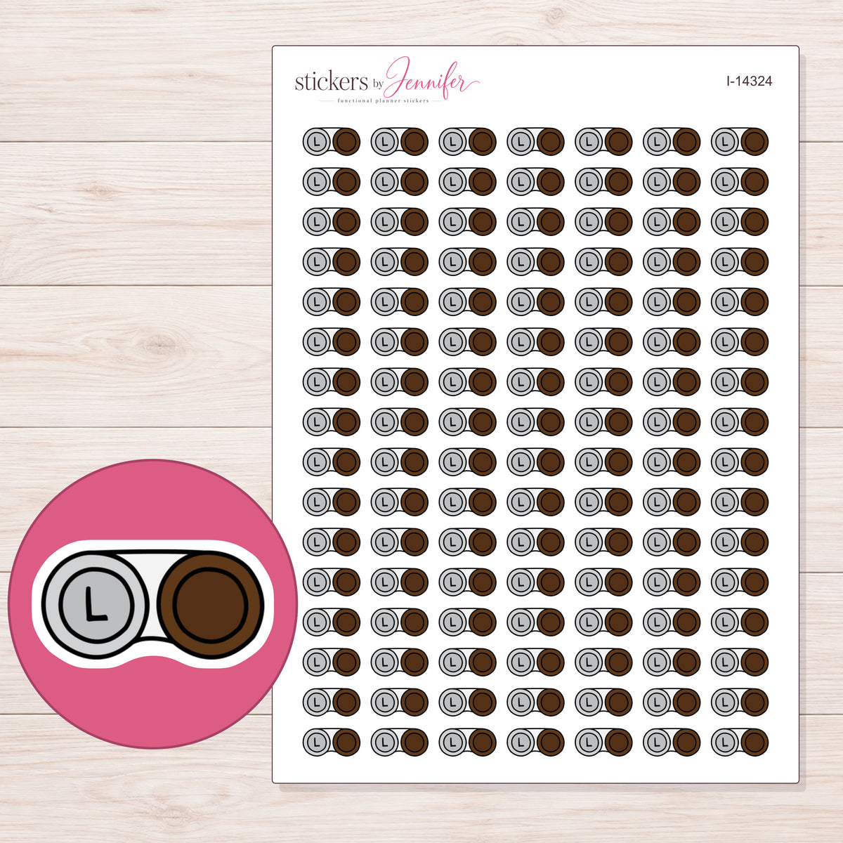 I-14324 planner sticker sheet with enlarged sticker detail
