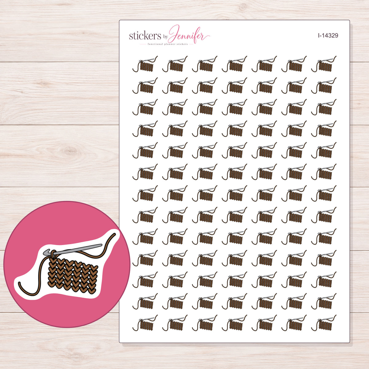 I-14329 planner sticker sheet with enlarged sticker detail