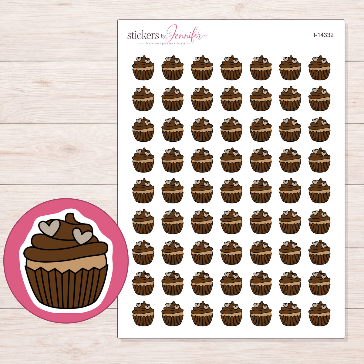 I-14332 planner sticker sheet with enlarged sticker detail