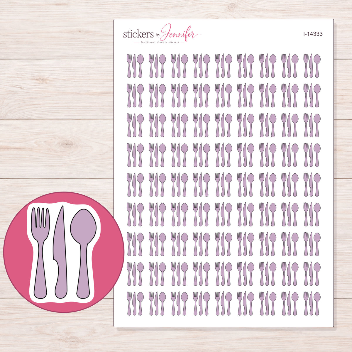 I-14333 planner sticker sheet with enlarged sticker detail