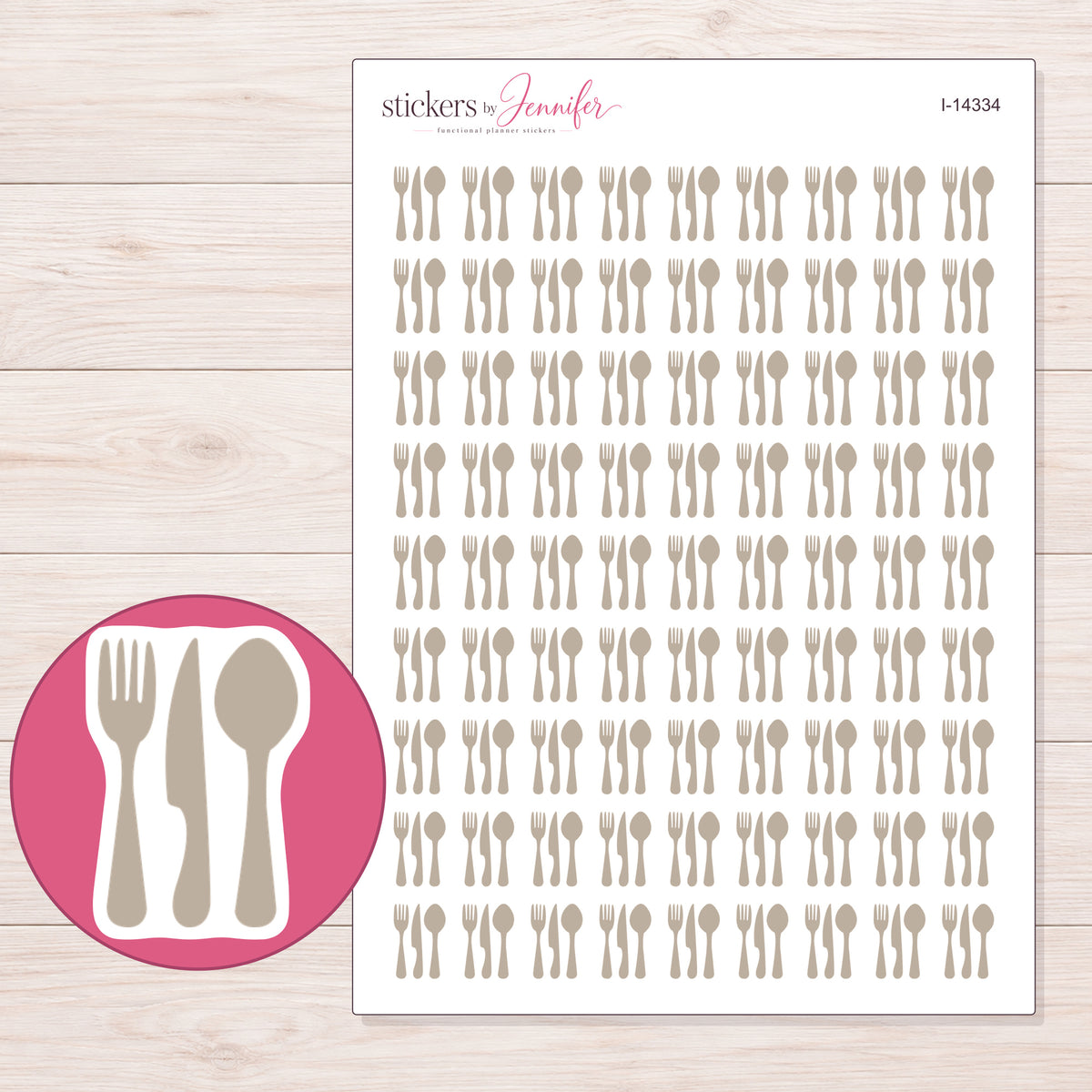 I-14334 planner sticker sheet with enlarged sticker detail