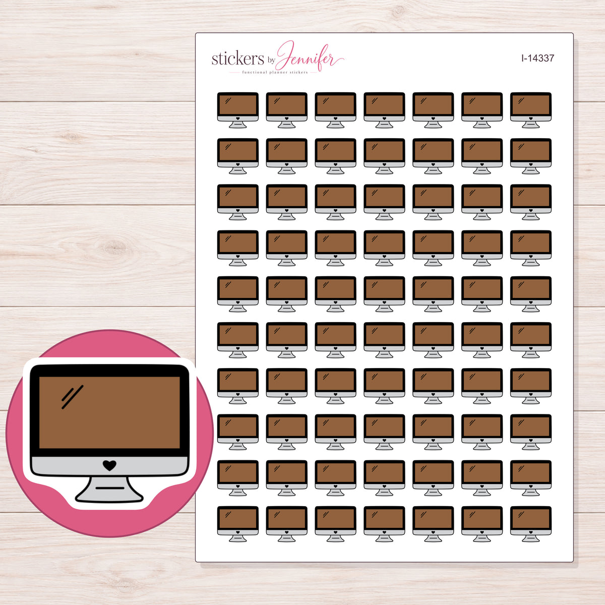 I-14337 planner sticker sheet with enlarged sticker detail