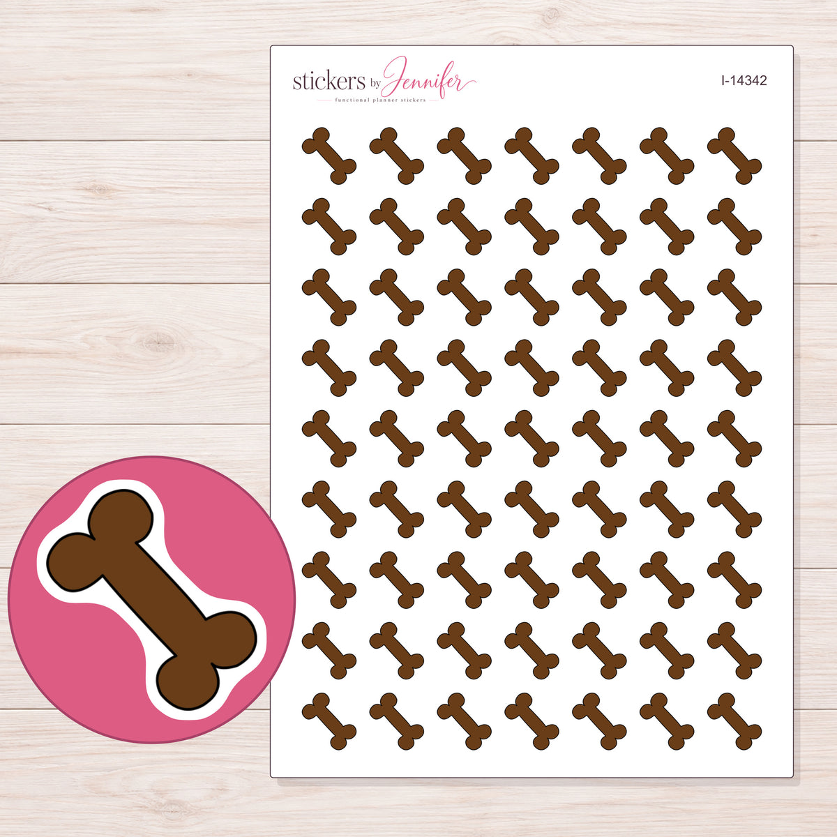 I-14342 planner sticker sheet with enlarged sticker detail