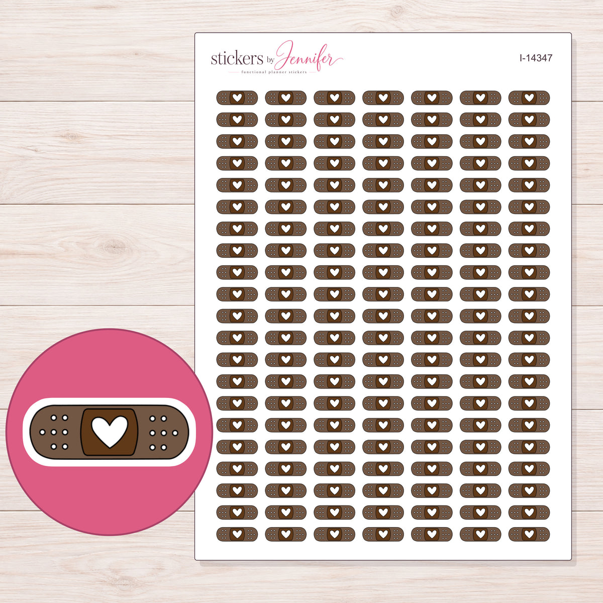 I-14347 planner sticker sheet with enlarged sticker detail