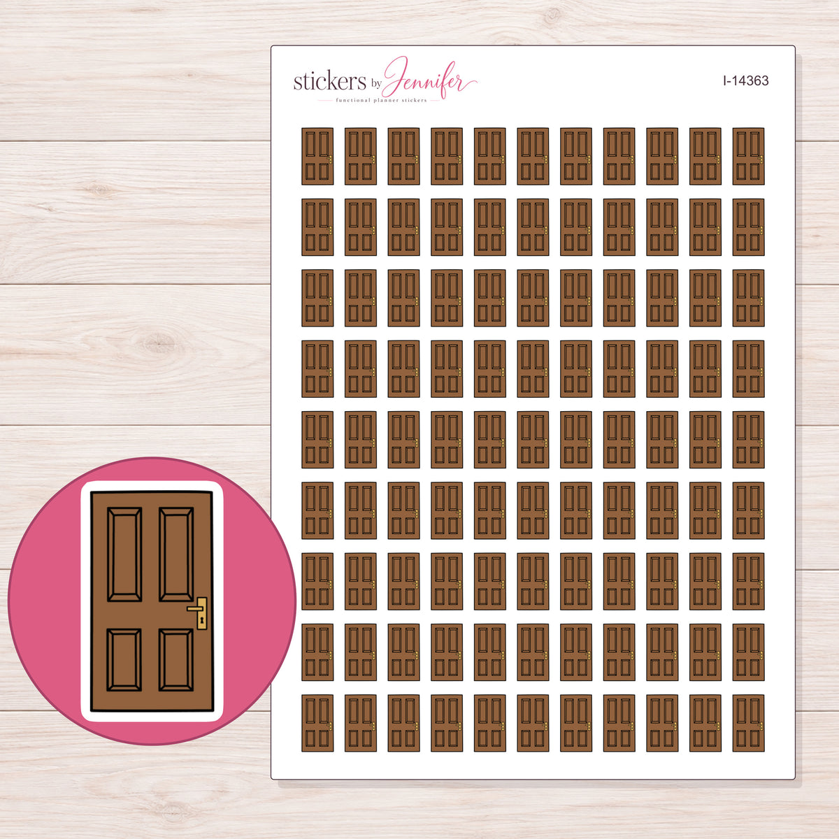 I-14363 planner sticker sheet with enlarged sticker detail