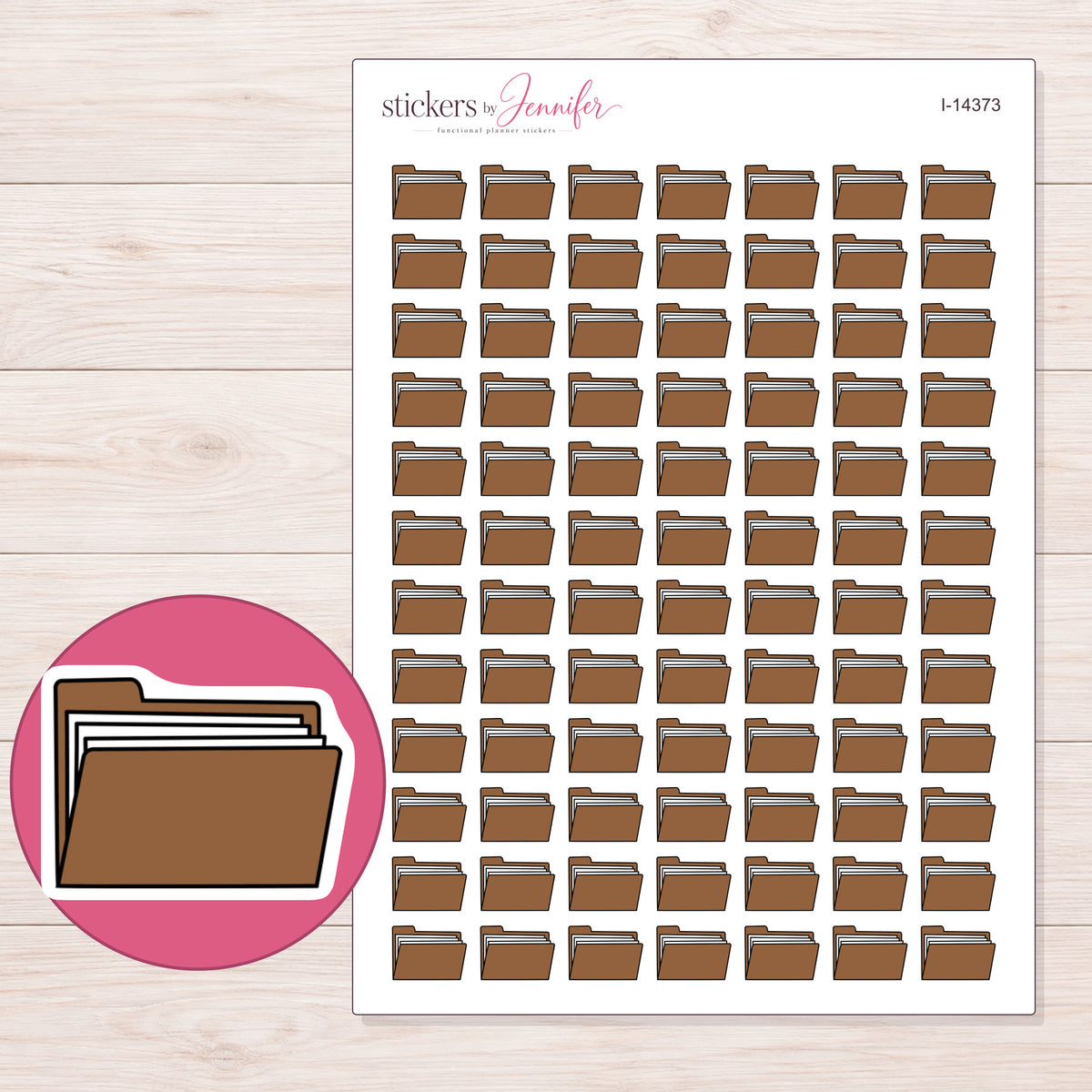 I-14373 planner sticker sheet with enlarged sticker detail