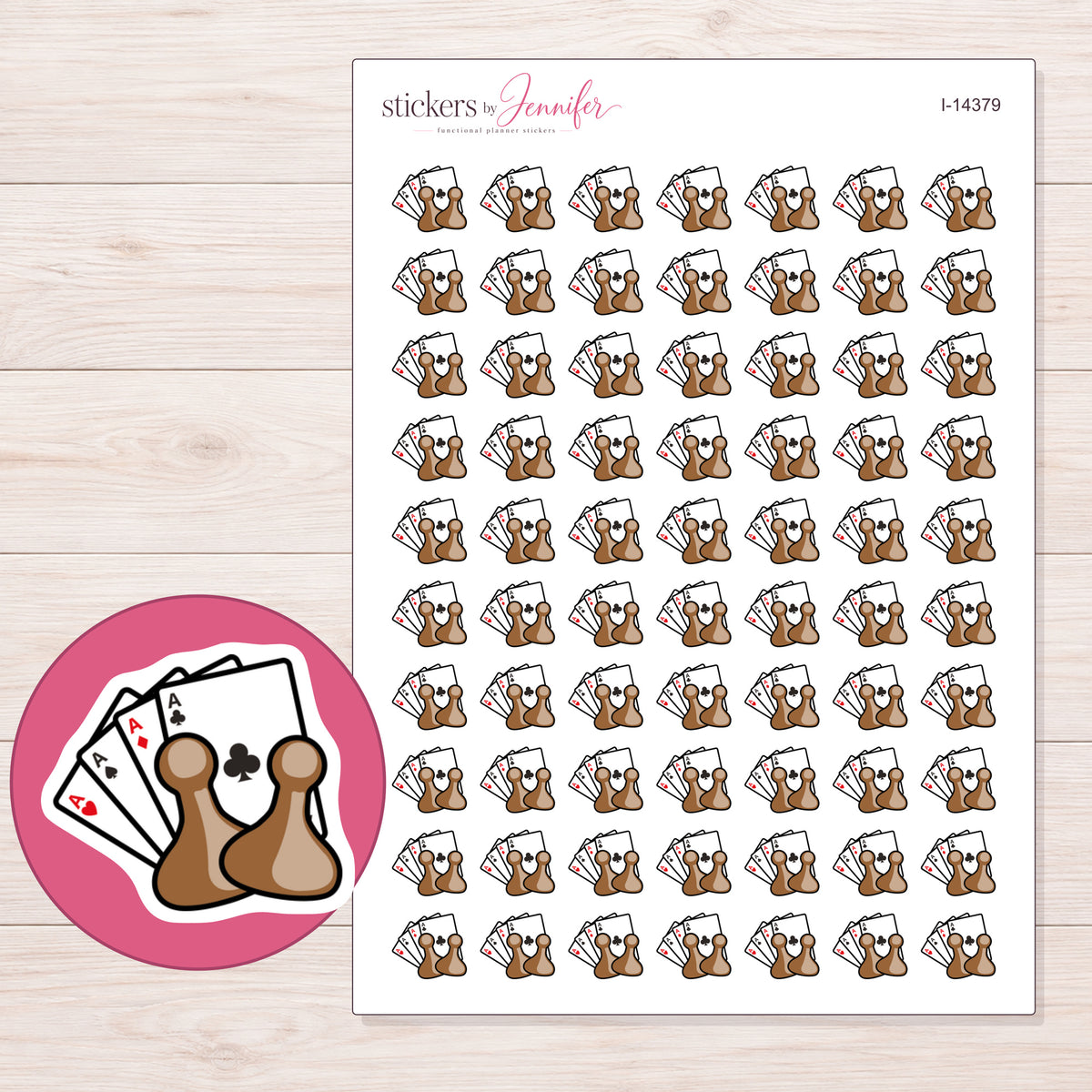 I-14379 planner sticker sheet with enlarged sticker detail