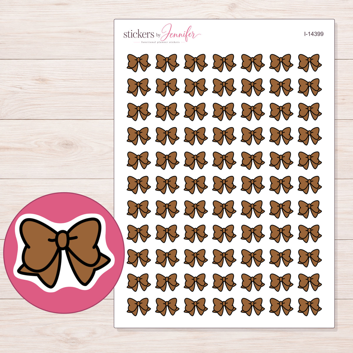 I-14399 planner sticker sheet with enlarged sticker detail