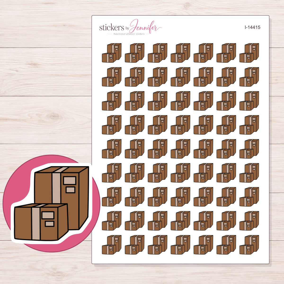 I-14415 planner sticker sheet with enlarged sticker detail